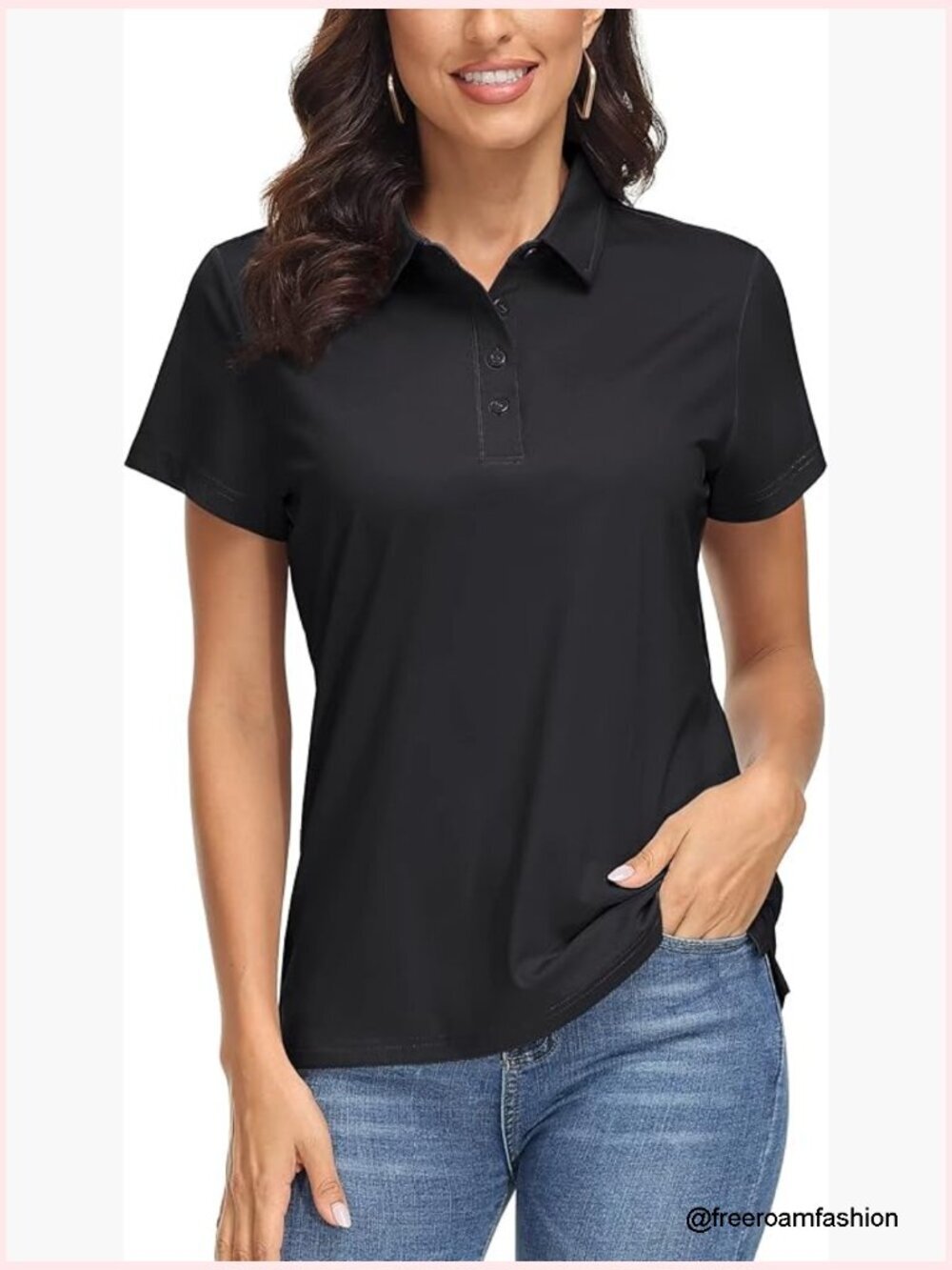UPF 50+ Short Sleeve Golf Polo Shirt Quick Dry 4 Buttons